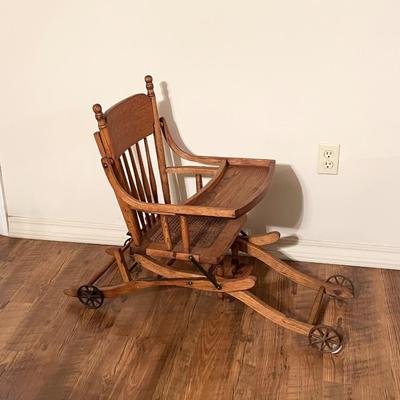 Vtg Oak Cane Seat High Chair ~ *Read Details