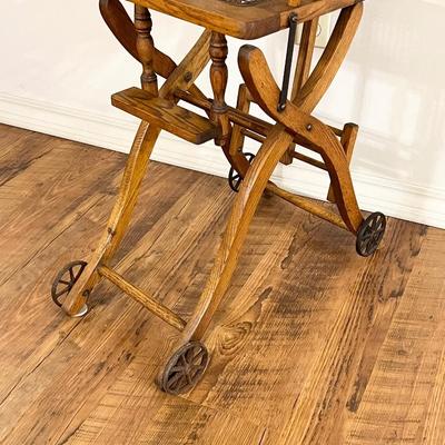 Vtg Oak Cane Seat High Chair ~ *Read Details