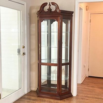 Solid Cherry Lighted Curio Cabinet