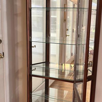 Solid Cherry Lighted Curio Cabinet