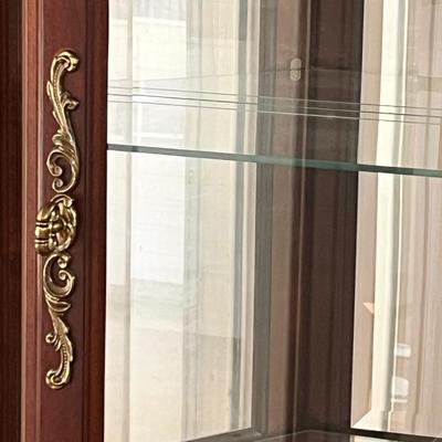 Solid Cherry Lighted Curio Cabinet