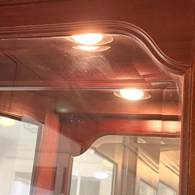 Solid Cherry Lighted Curio Cabinet