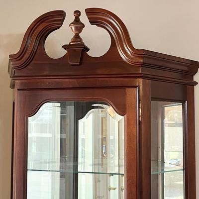 Solid Cherry Lighted Curio Cabinet