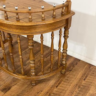 Solid Oak Spindel Console Writing Table / Desk