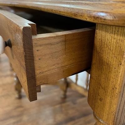 Solid Oak Spindel Console Writing Table / Desk