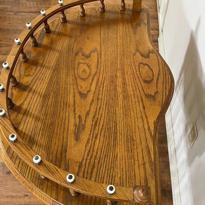 Solid Oak Spindel Console Writing Table / Desk