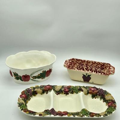 3 Pc Holiday Serving Dishes