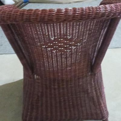Brick Red Raton Chair with White Padded Seat