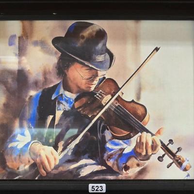 Framed Violinist Art