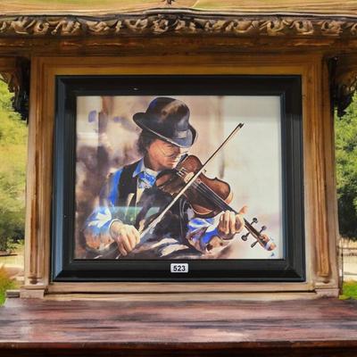 Framed Violinist Art
