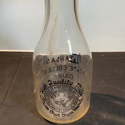 Kansas State College Dairy Bottle