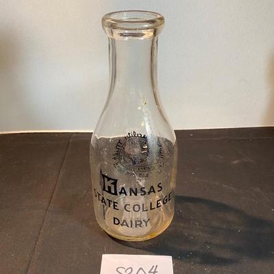 Kansas State College Dairy Bottle