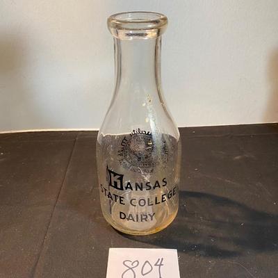 Kansas State College Dairy Bottle
