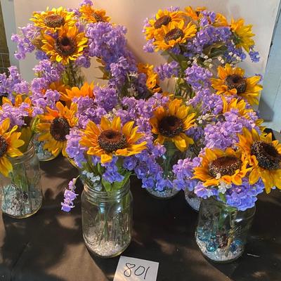 Canning Jars and Flowers Decor