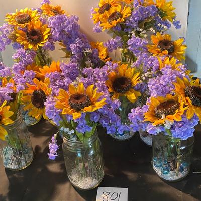 Canning Jars and Flowers Decor