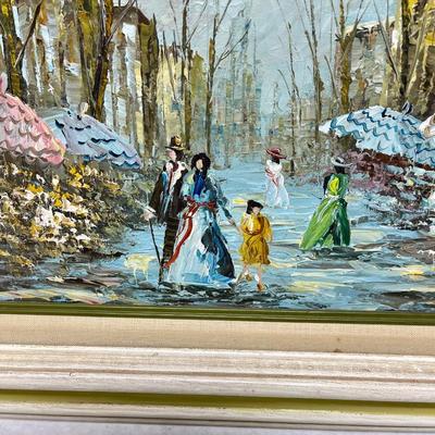 Velos Framed Oil Painting Cafe Street Scene Landscape Impressionism