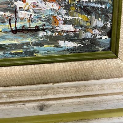 Velos Framed Oil Painting Cafe Street Scene Landscape Impressionism