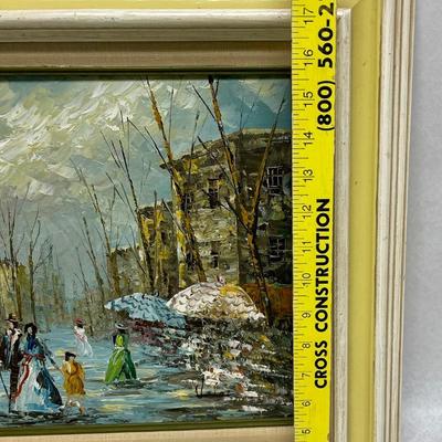 Velos Framed Oil Painting Cafe Street Scene Landscape Impressionism