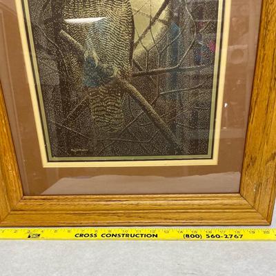 Great Horned Owl Print, Paul M Breeden Reproduction Framed 20" x 24"
