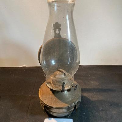 Vintage Oil Lamp with Wall Holder