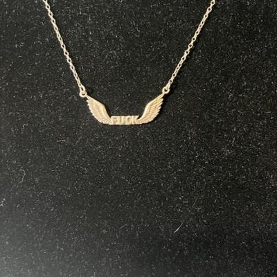 Marked Sterling Silver “Flying Fuck” Necklace [4.80g]