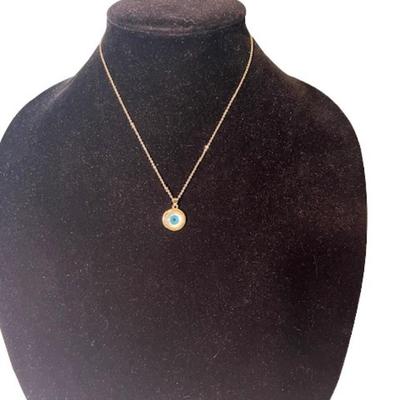 Gold Plated Greek Eye Necklace