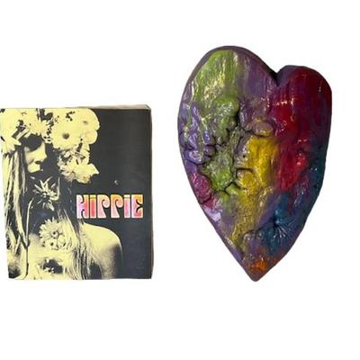 Psychedelic Wall Plaque and 2003 Hippie Book