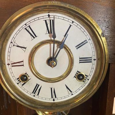 Antique Victorian Occidental Mirror Side Shelf Clock