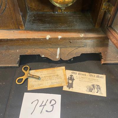Antique Victorian Occidental Mirror Side Shelf Clock