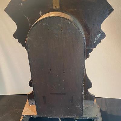 Antique Victorian Occidental Mirror Side Shelf Clock