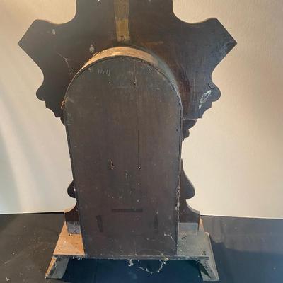 Antique Victorian Occidental Mirror Side Shelf Clock