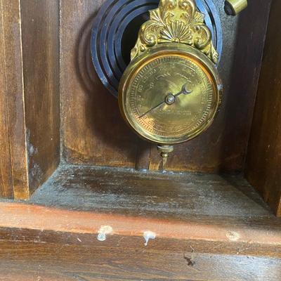 Antique Victorian Occidental Mirror Side Shelf Clock
