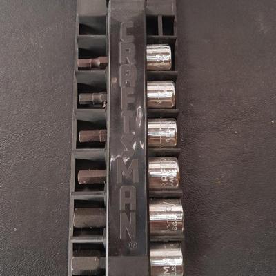 Pittsburgh 9-piece Wobble Extension set with new 6-piece Craftsman Hex bot 3/8" drive sockets