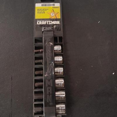 Pittsburgh 9-piece Wobble Extension set with new 6-piece Craftsman Hex bot 3/8" drive sockets