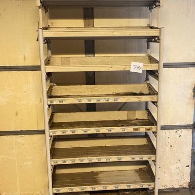 Vintage Metal Shelf on Wheels