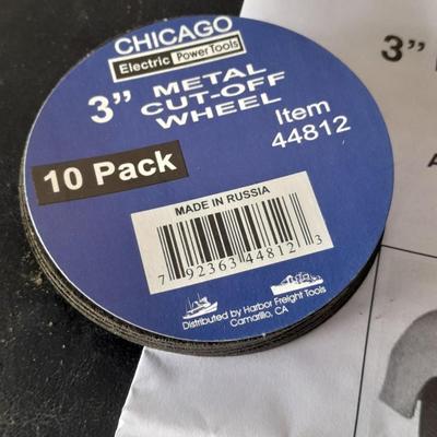 Central Pneumatic 3" High Speed Air cutter - with instructions - Like new! with metal cut off wheels