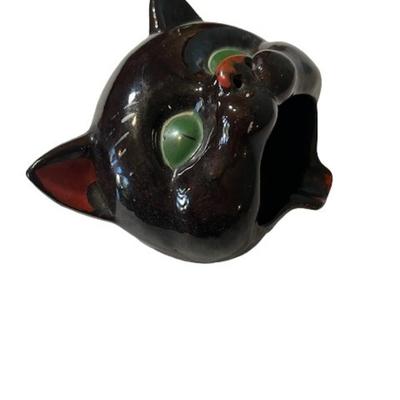 Vintage Redware Cat Ashtray