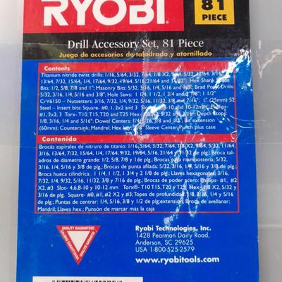 Ryobi 81-piece Drill Accessory set - appears complete - like new!