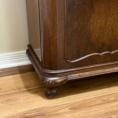 Mahogany Inlaid Sliding Glass Door China Cabinet ~ *Read Details