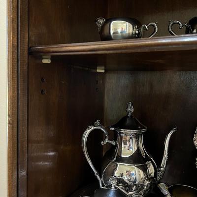 Mahogany Inlaid Sliding Glass Door China Cabinet ~ *Read Details