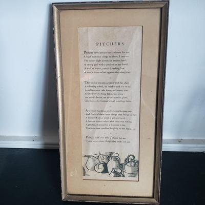 Various Pitchers w/ Framed Poem (GE-KD)