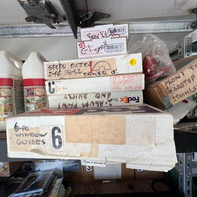 Shelving Units with Vintage Car and Harley Parts