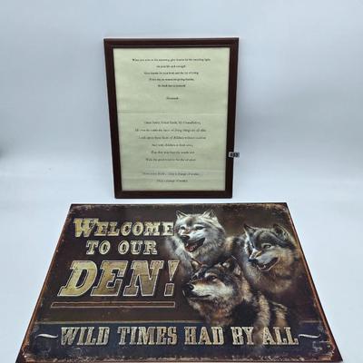 Welcome To Our Den Signage