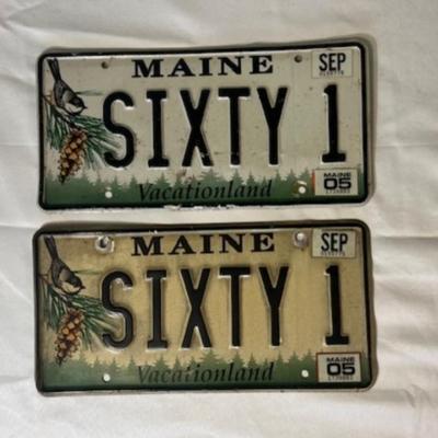 Matched Pair of 2005 Maine License Plates