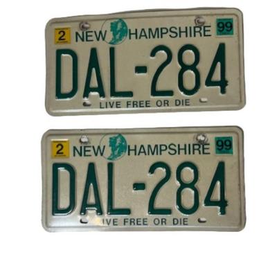 Matched Pair of 1999 New Hampshire License Plates