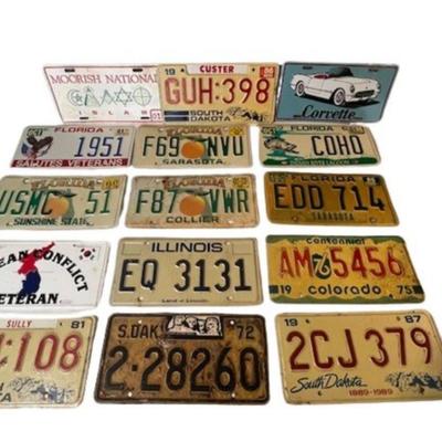 Vintage License Plate Assortment