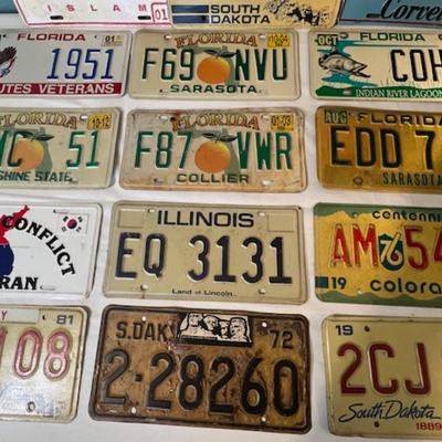 Vintage License Plate Assortment