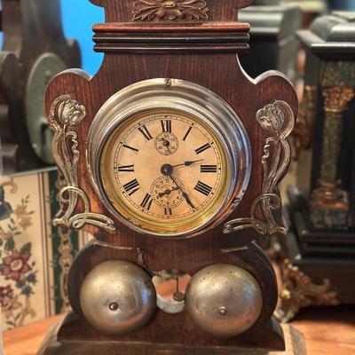 Antique German Mantel Alarm Clock
