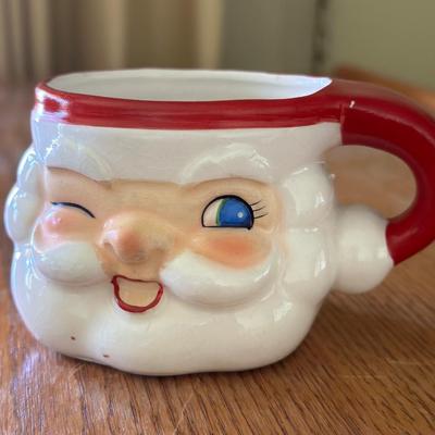 Vintage Holt Howard Winking Santa Mugs