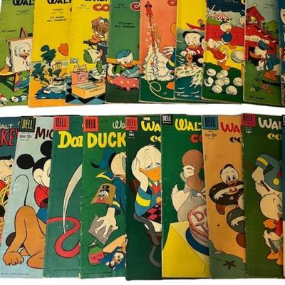 Vintage 1950s Dell Walt Disney Comic Book Assortment